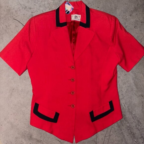 Vintage Pariscope Red Shortsleeve Blazer - Picture 1 of 6